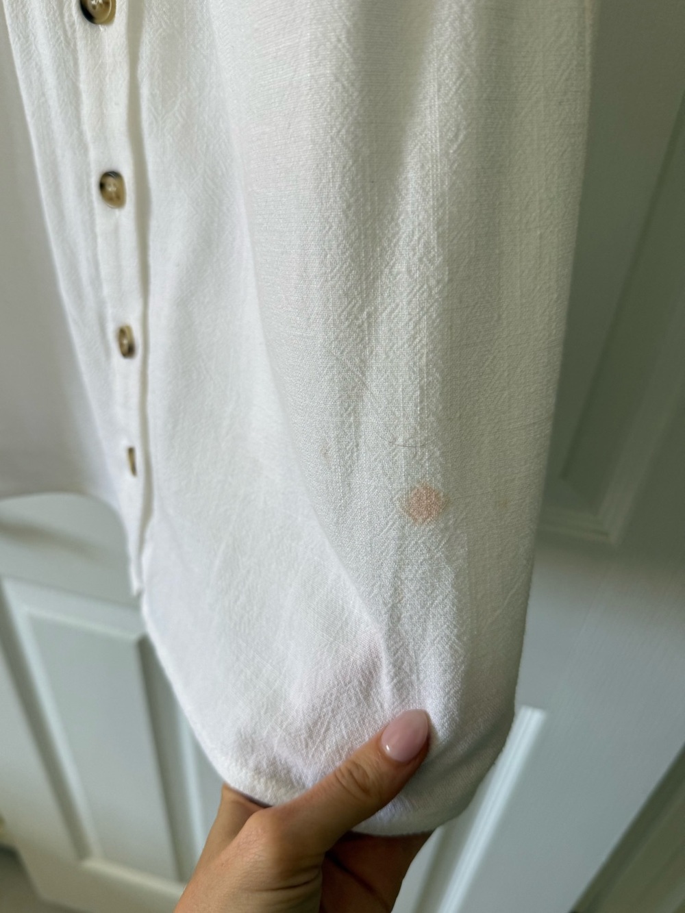 Commense White Button Front Tie Bust Mini Dress - Picture 4 of 8